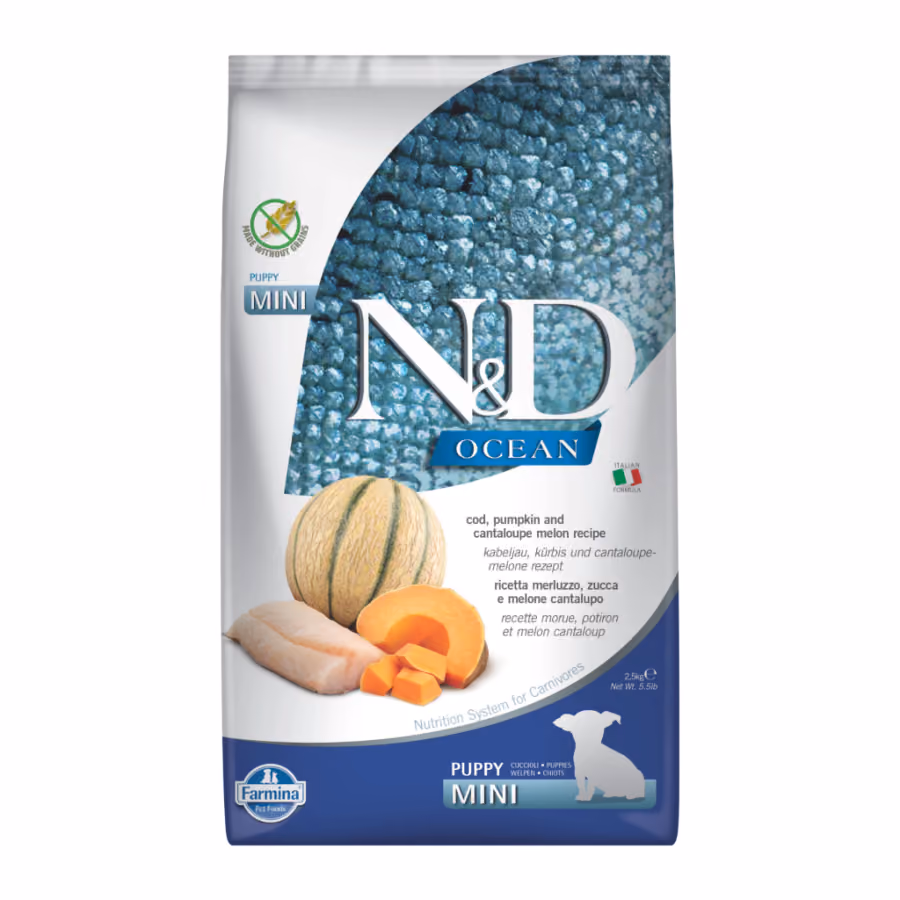 N&D Ocean Mini Puppy Morina Balıklı Bal Kabaklı ve Kavunlu Tahılsız Köpek Maması